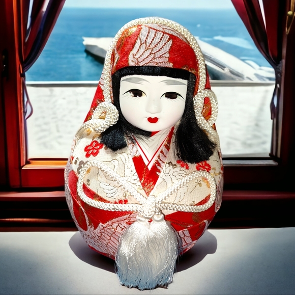 Hime Daruma Wooden Japanese Wedding Dolls - Bride and Groom - Picture 13 of 13